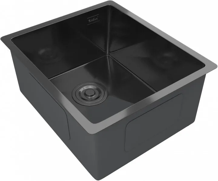 Детальное фото товара: Rivelato RINOX 3844 UN PVD black, мойка, нержавеющая сталь, черный