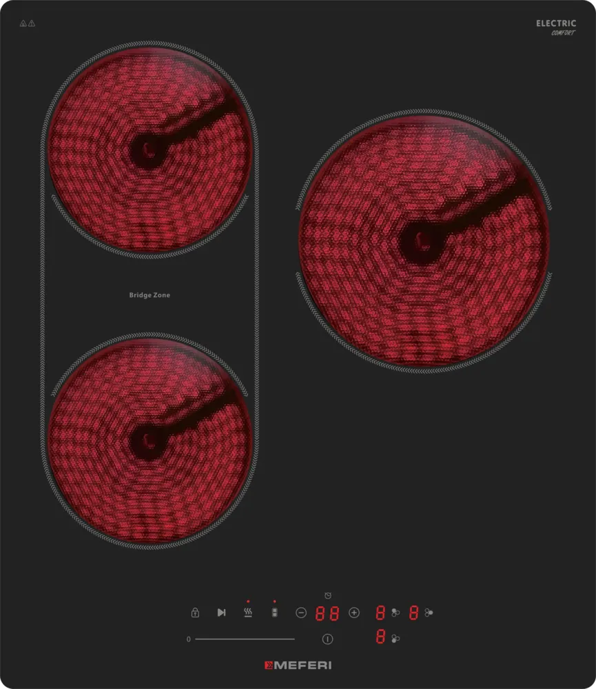 Детальное фото товара: MEFERI MEH453BK COMFORT стеклокерамическая поверхность