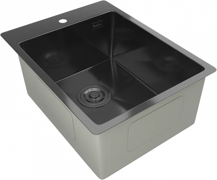 Детальное фото товара: Rivelato RINOX 3850 PVD black, мойка, нержавеющая сталь, черный