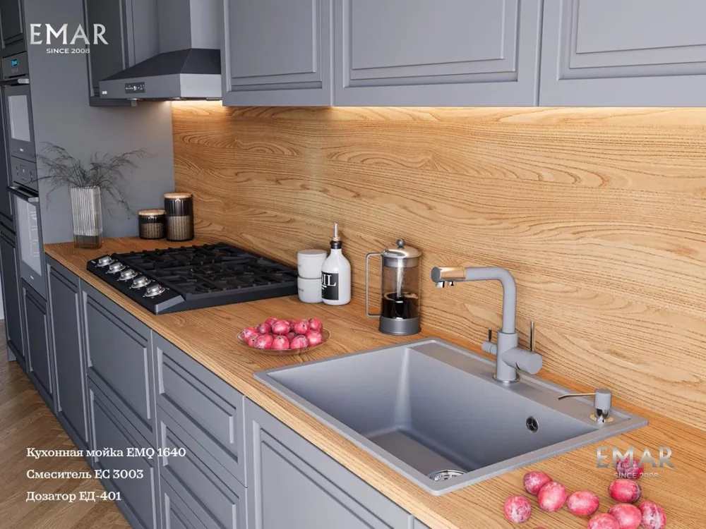 Детальное фото товара: Emar EMQ-1640.Q, мойка, гранит, алмаз