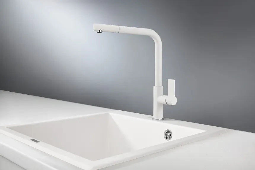 Детальное фото товара: GRANULA 2502 смеситель, гранит, арктик (белый)