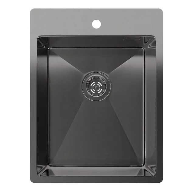 Детальное фото товара: Rivelato RINOX 3850 PVD black, мойка, нержавеющая сталь, черный