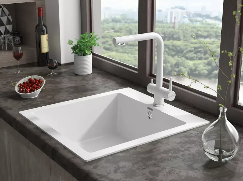 Детальное фото товара: Paulmark SKALEN, смеситель, белый матовый