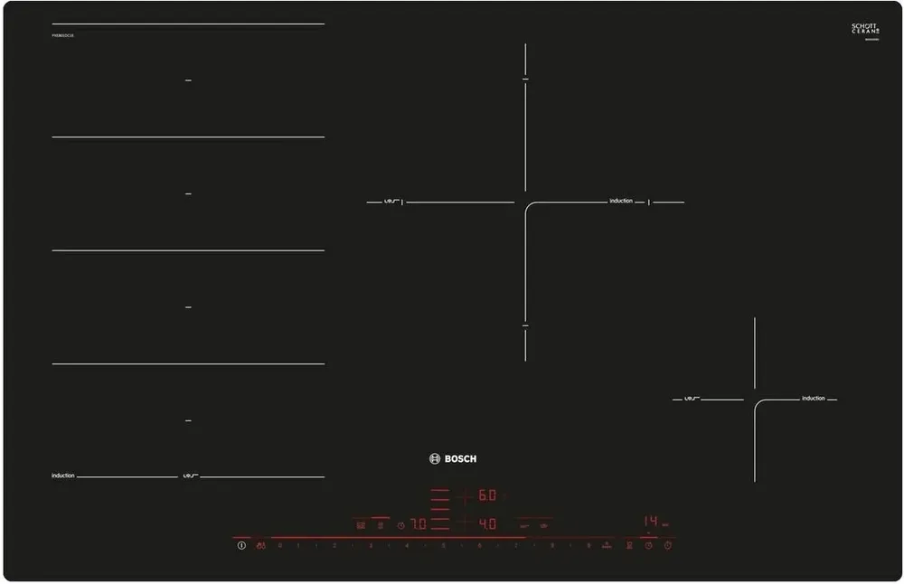 Фото товара: Bosch PXE801DC1E индукционная поверхность