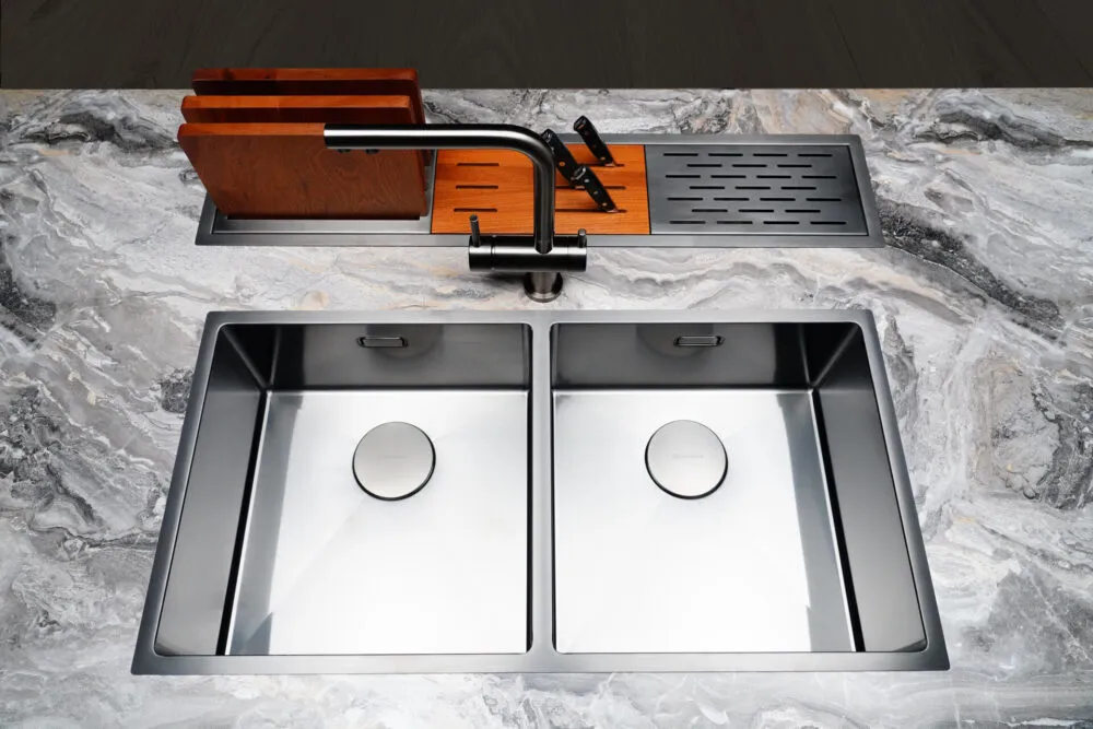 Детальное фото товара: Omoikiri Taki 86-2-U/IF-IN, мойка, нержавеющая сталь