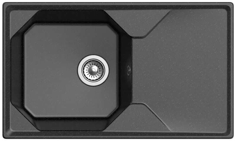 Детальное фото товара: GranFest UNIQUE GF-U-840L, мойка, мрамор, черный