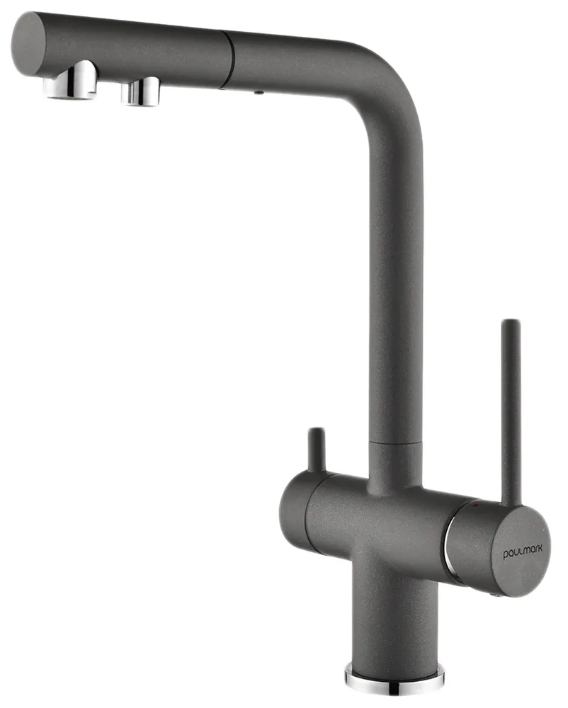 Фото товара: Paulmark SERPENTINE, смеситель, гранит, серый металлик