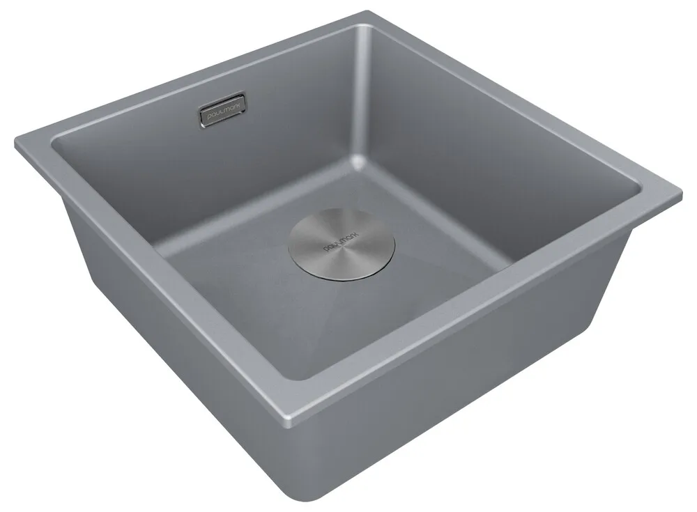 Детальное фото товара: Paulmark LUMI 45UNI-SKEW, мойка, гранит, серый металлик