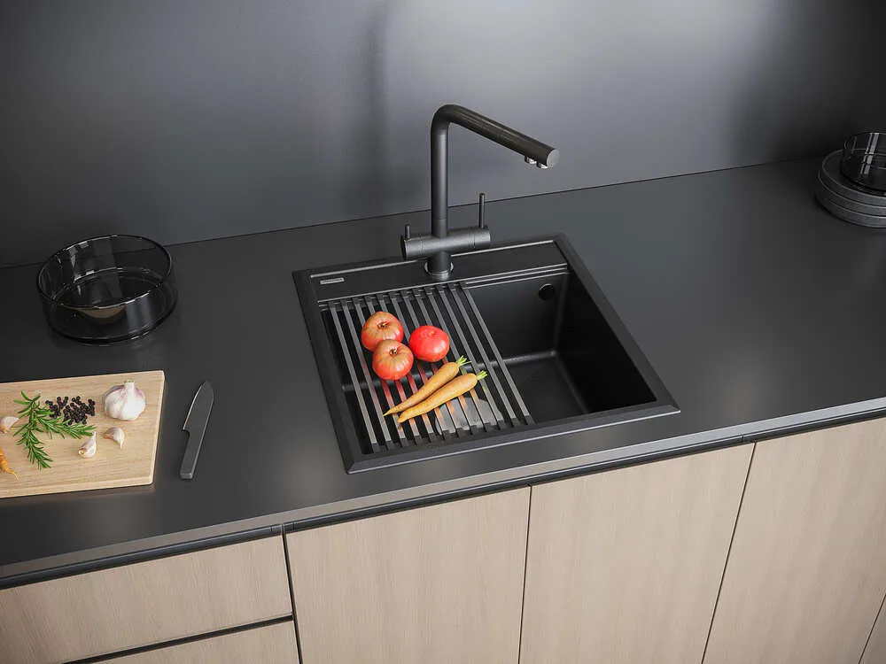 Детальное фото товара: Paulmark STEPIA 45, мойка, гранит, черный металлик