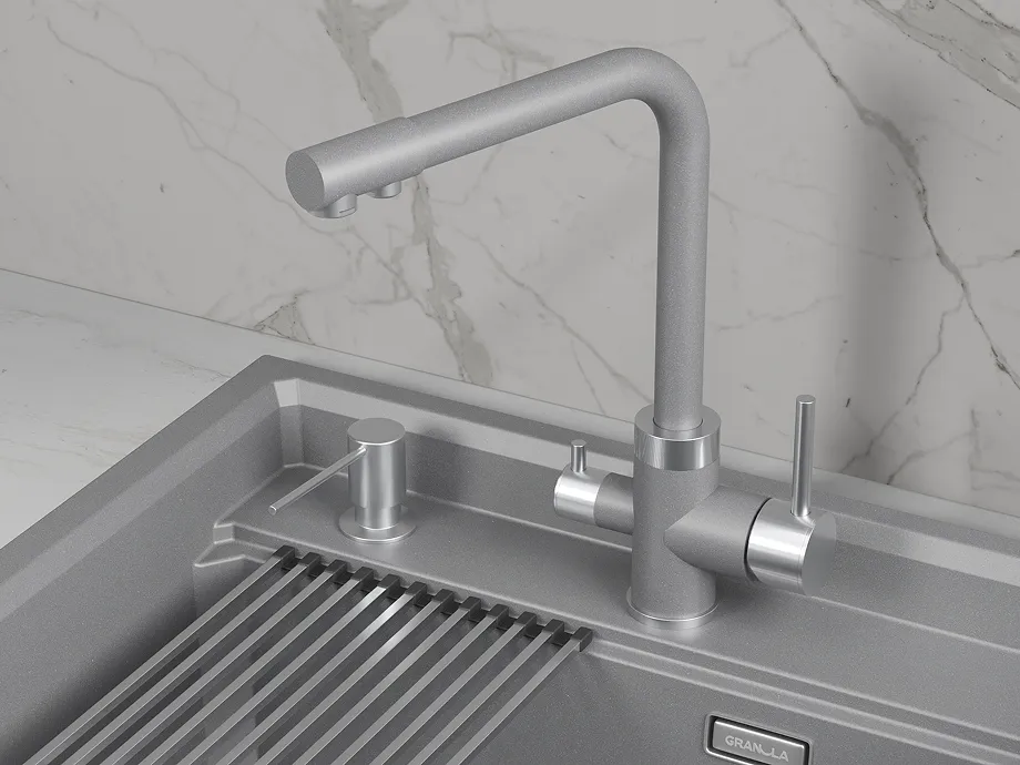 Детальное фото товара: GRANULA 5015 смеситель, нержавеющая сталь, алюминиум