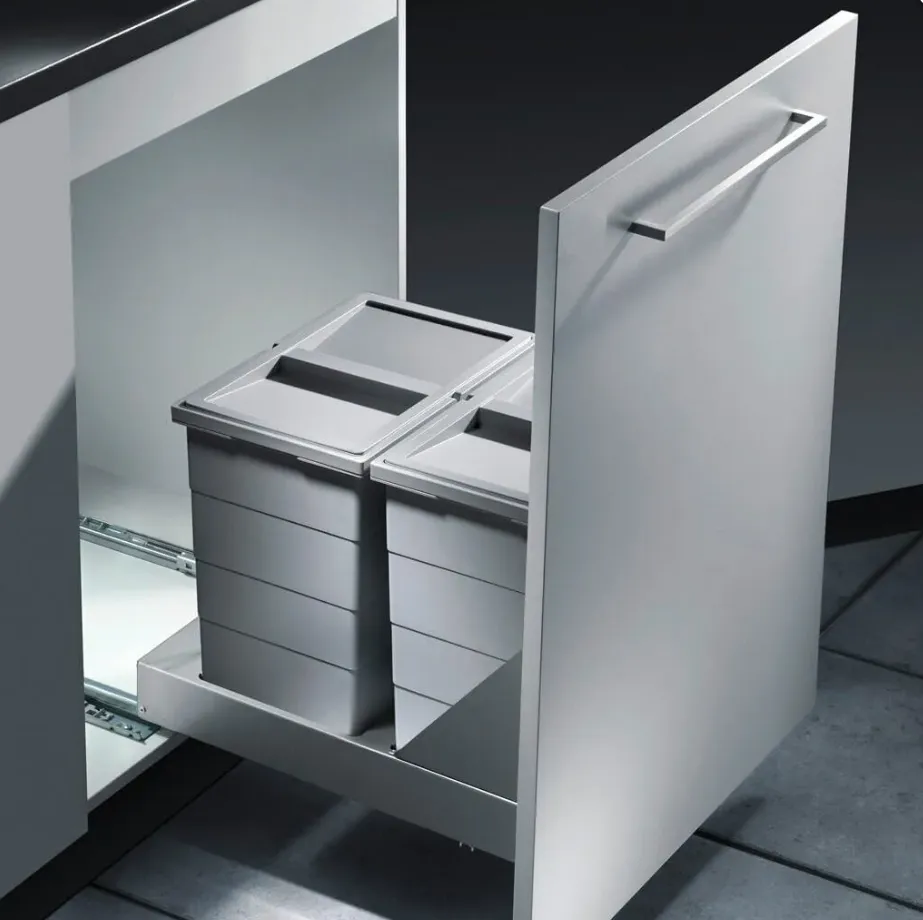 Фото товара: Hailo Bottom Mount-S. выдвижная мусорная система 2 ведра по 24 л с крышками