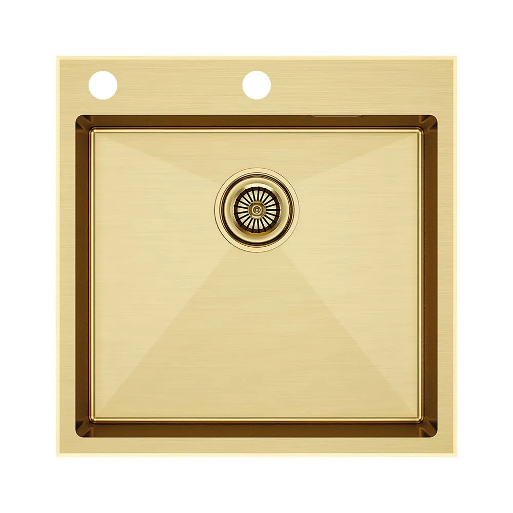 Детальное фото товара: Paulmark KRONER-EDGE 51, мойка, нержавеющая сталь, брашированное золото