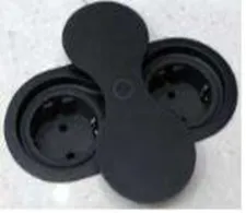 Детальное фото товара: SFL BP8-2B блок встраиваемый 2 эл. розетки, матовый черный