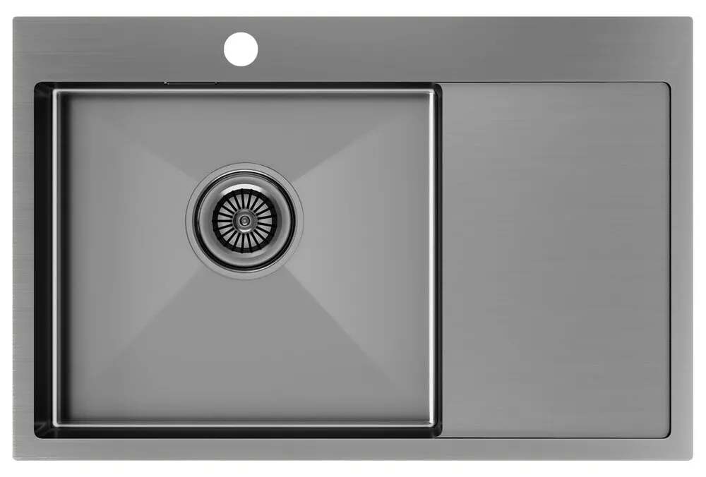 Фото товара: Paulmark KRONER 78F, мойка, нержавеющая сталь, вороненая сталь