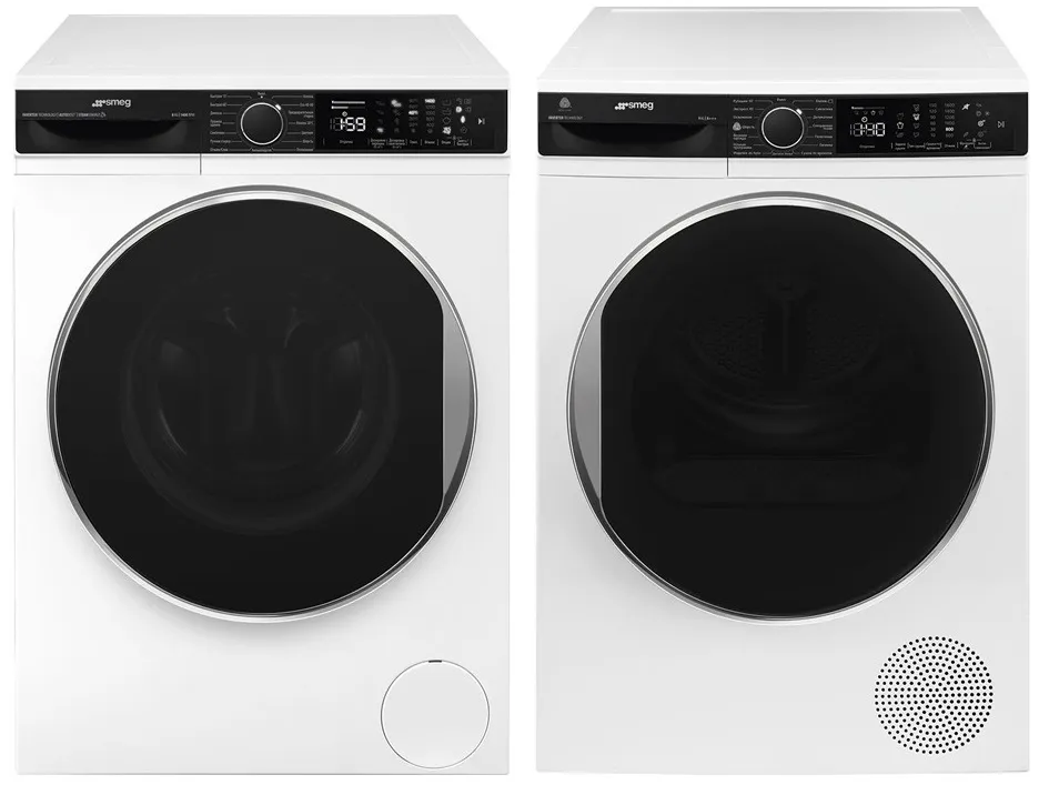 Фото товара: Smeg стирка WM3T84RU4 + сушка DT393RU4 + соед.эл KITSPDT