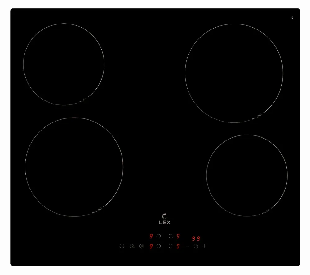 Фото товара: LEX EVH 6040B BL стеклокерамическая поверхность