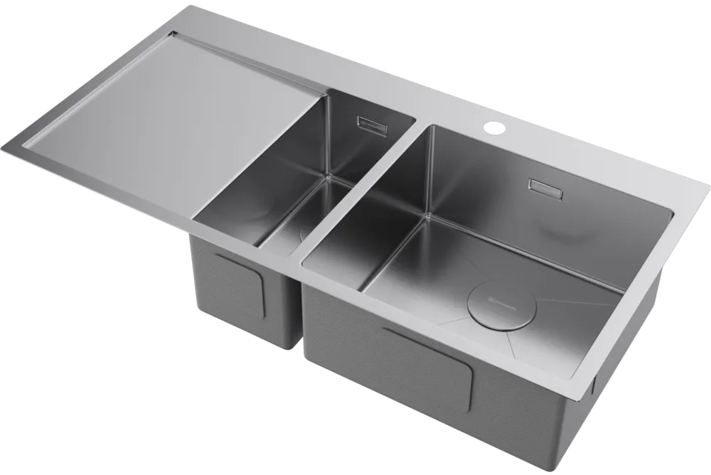 Детальное фото товара: Omoikiri Akisame 100-2-IN-R, мойка, нержавеющая сталь, чаша справа