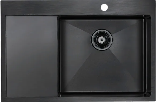 Фото товара: Paulmark VELTEN 78F, мойка, нержавеющая сталь, вороненая сталь, правая