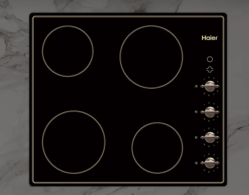 Детальное фото товара: Haier HHX-C64ATQBB стеклокерамическая поверхность