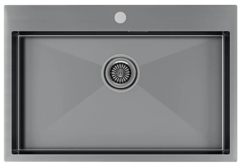 Фото товара: Paulmark KRONER 75, мойка, нержавеющая сталь, вороненая сталь 
