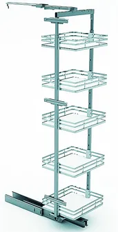 Фото товара: Sige Magazzino поворотная колонна с 5-ю корзинами для высокого шкафа шириной 400 мм