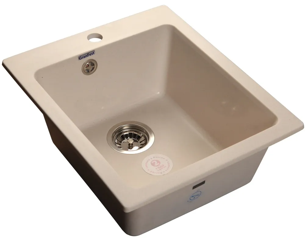 Детальное фото товара: GranFest PRAKTIK GF-P-505, мойка, мрамор, белый