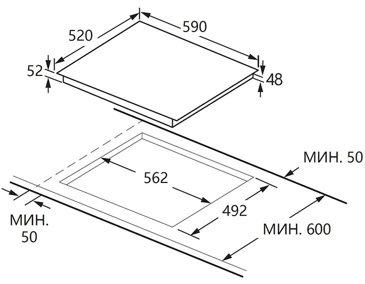 Детальное фото товара: Konigin Vega C604 SBK стеклокерамическая поверхность