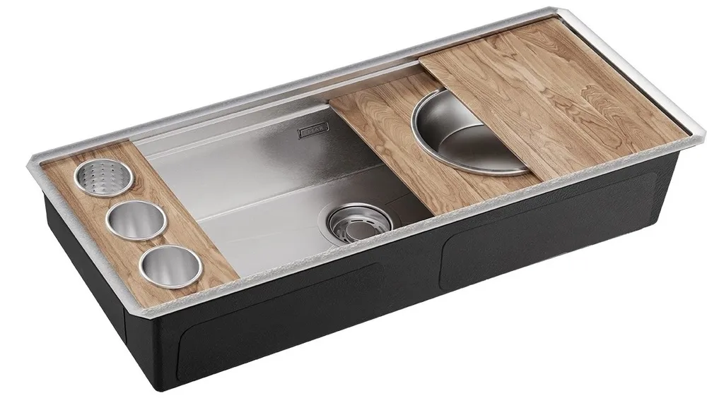 Детальное фото товара: Emar EMB-111 Satin, мойка, нержавеющая сталь PVD, сатин