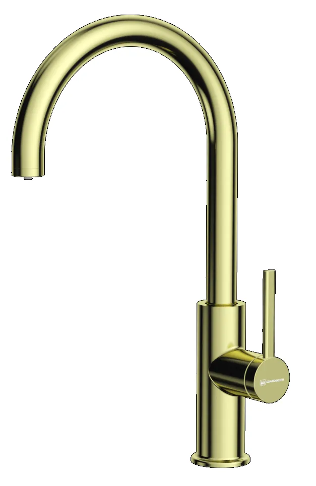 Фото товара: Omoikiri Okawa 2 Plus-LG, смеситель, нержавеющая сталь, светлое золото