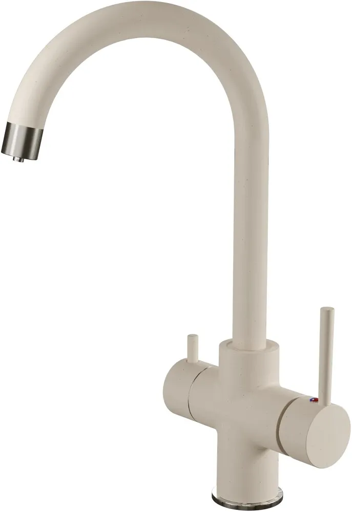 Фото товара: GranFest GF-Z-5422, смеситель, гранит, белый