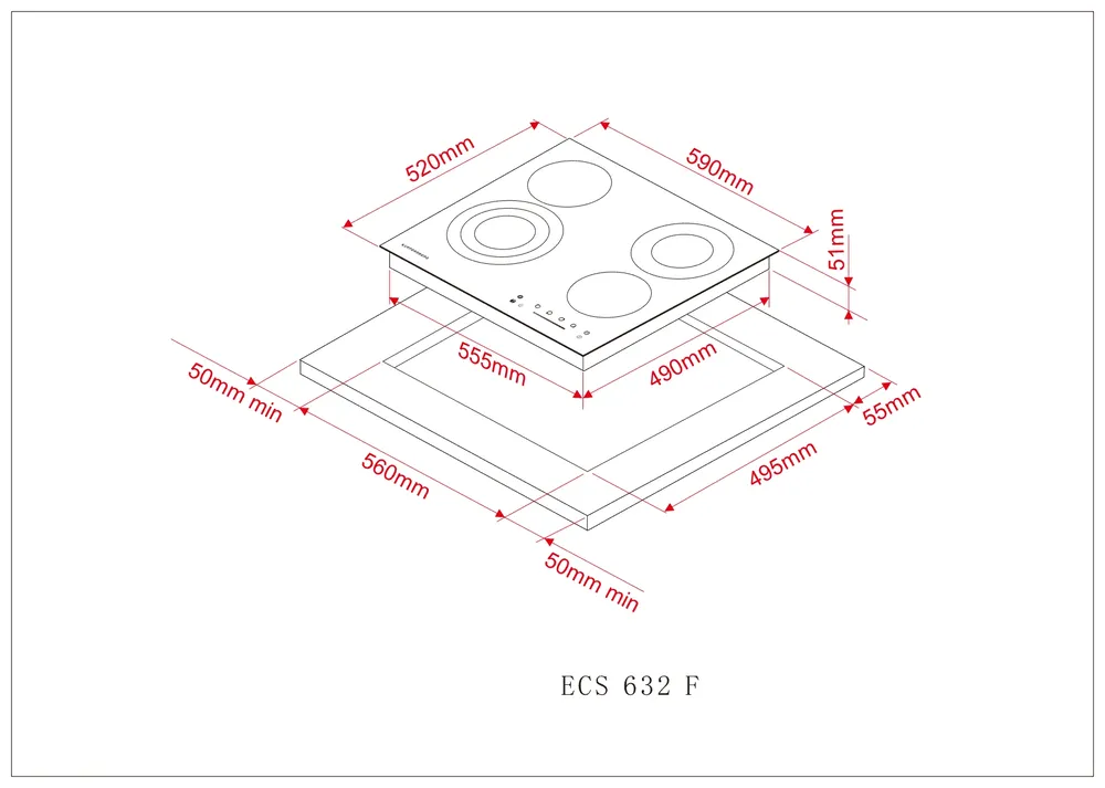 Детальное фото товара: Kuppersberg ECS 632 F стеклокерамическая поверхность