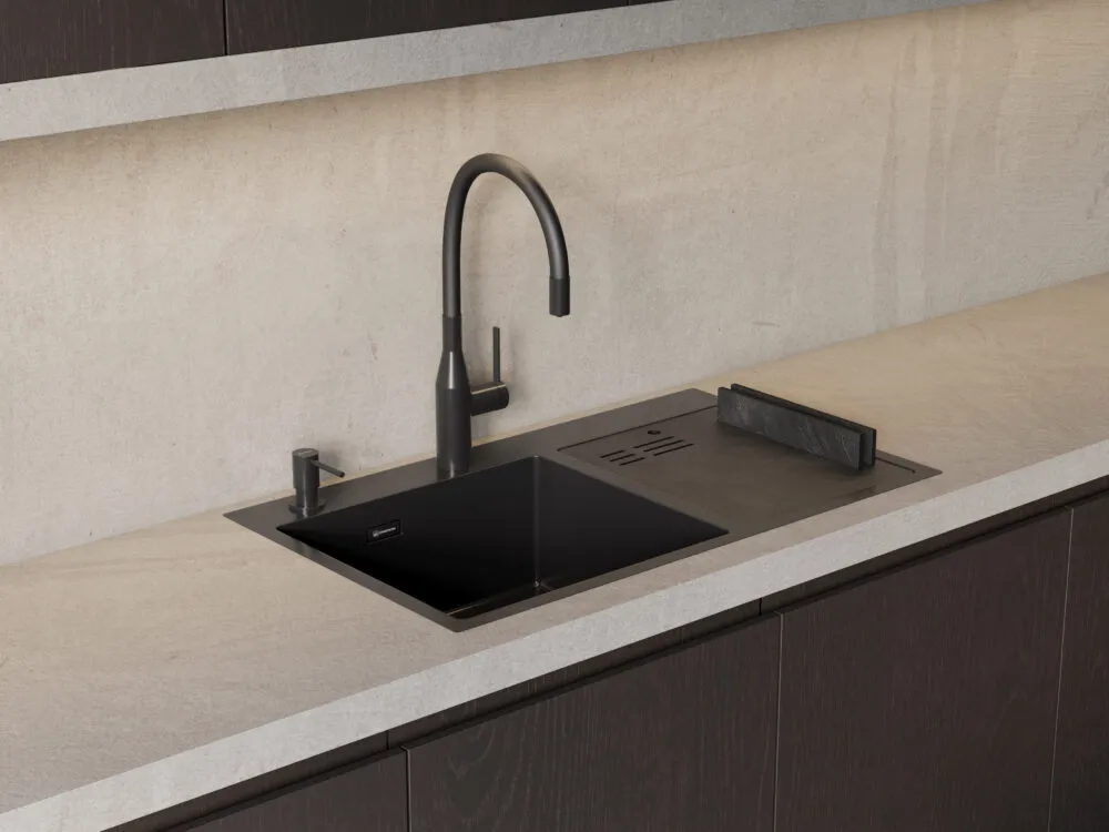 Детальное фото товара: Omoikiri OM-08-LG, дозатор для моющего средства, светлое золото