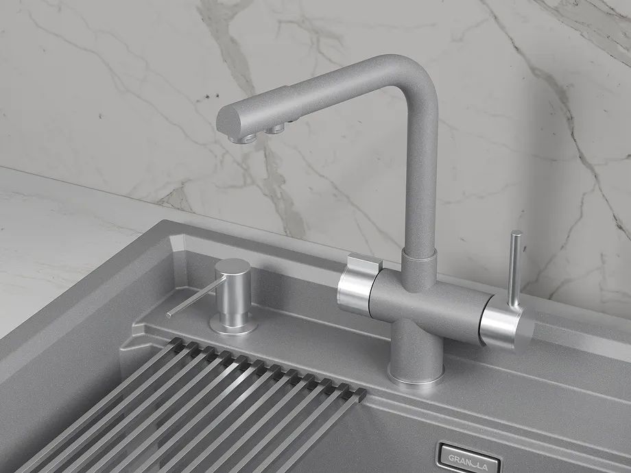 Детальное фото товара: GRANULA 5008 смеситель, гранит, алюминиум