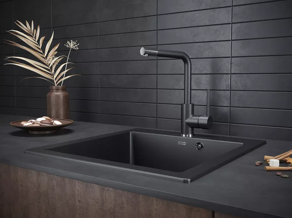 Детальное фото товара: Paulmark HONNER, смеситель, гранит, черный