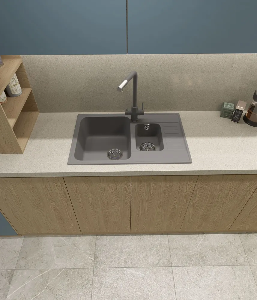 Детальное фото товара: GranFest QUARZ GF-Z21K, мойка, гранит, темно-серый