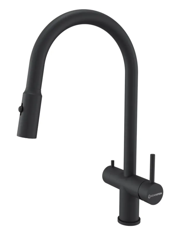 Фото товара: KUCHENSTERN BRUNN-FS, смеситель, гранит, черный