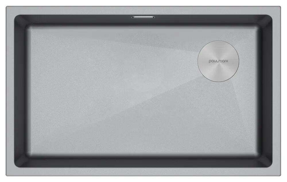 Фото товара: Paulmark LUMI 74UNI-SKEW, мойка, гранит, серый металлик