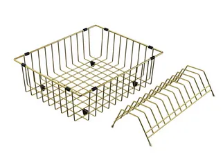 Детальное фото товара: Omoikiri Корзина для сушки посуды CO-03-LG, светлое золото