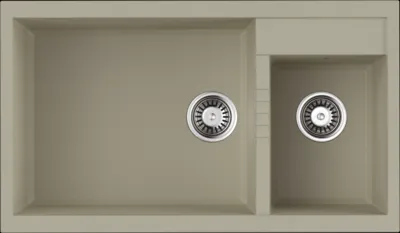 Детальное фото товара: Omoikiri Tedori 86-2-LB-BE, мойка, гранит, ваниль