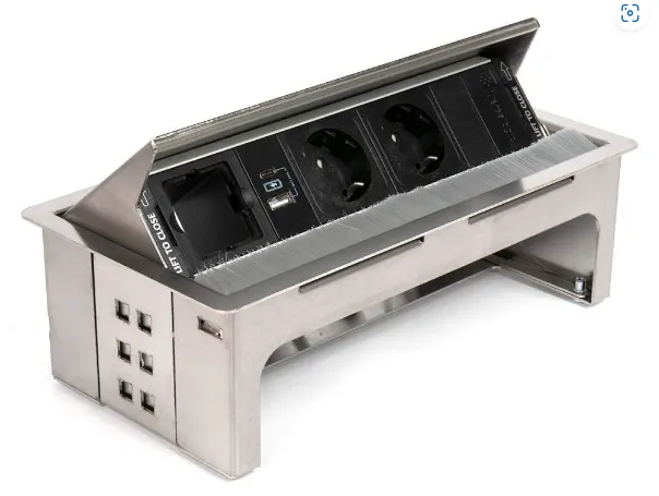 Фото товара: ASA VersaHit, 2 эл. розетки, 2 USB зарядки, нержавеющая сталь