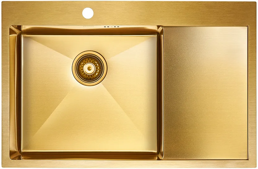 Детальное фото товара: Paulmark KRONER 78F, мойка, нержавеющая сталь, брашированное золото