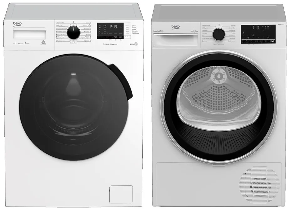 Фото товара: Beko стирка WSPE7612W + сушка B3T47238