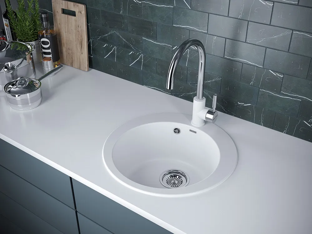 Детальное фото товара: Paulmark GELEGEN 50, мойка, гранит, белый