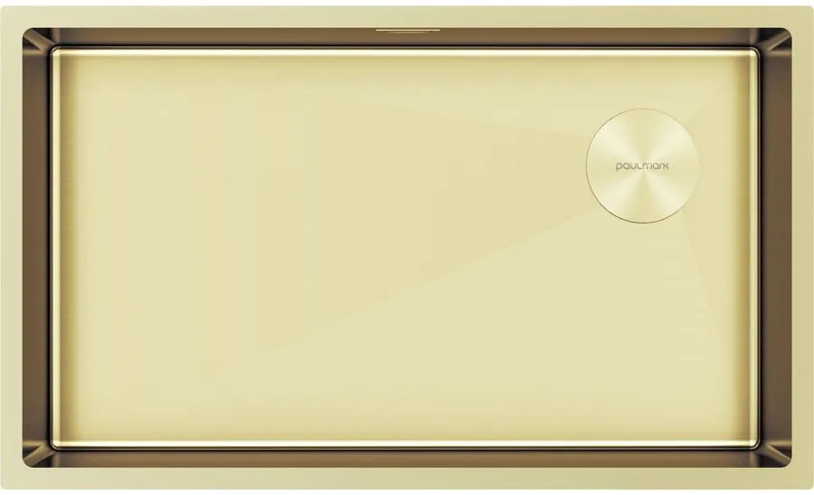 Фото товара: Paulmark NEXT-SKEW 74 UNI, мойка, нержавеющая сталь, светлое золото