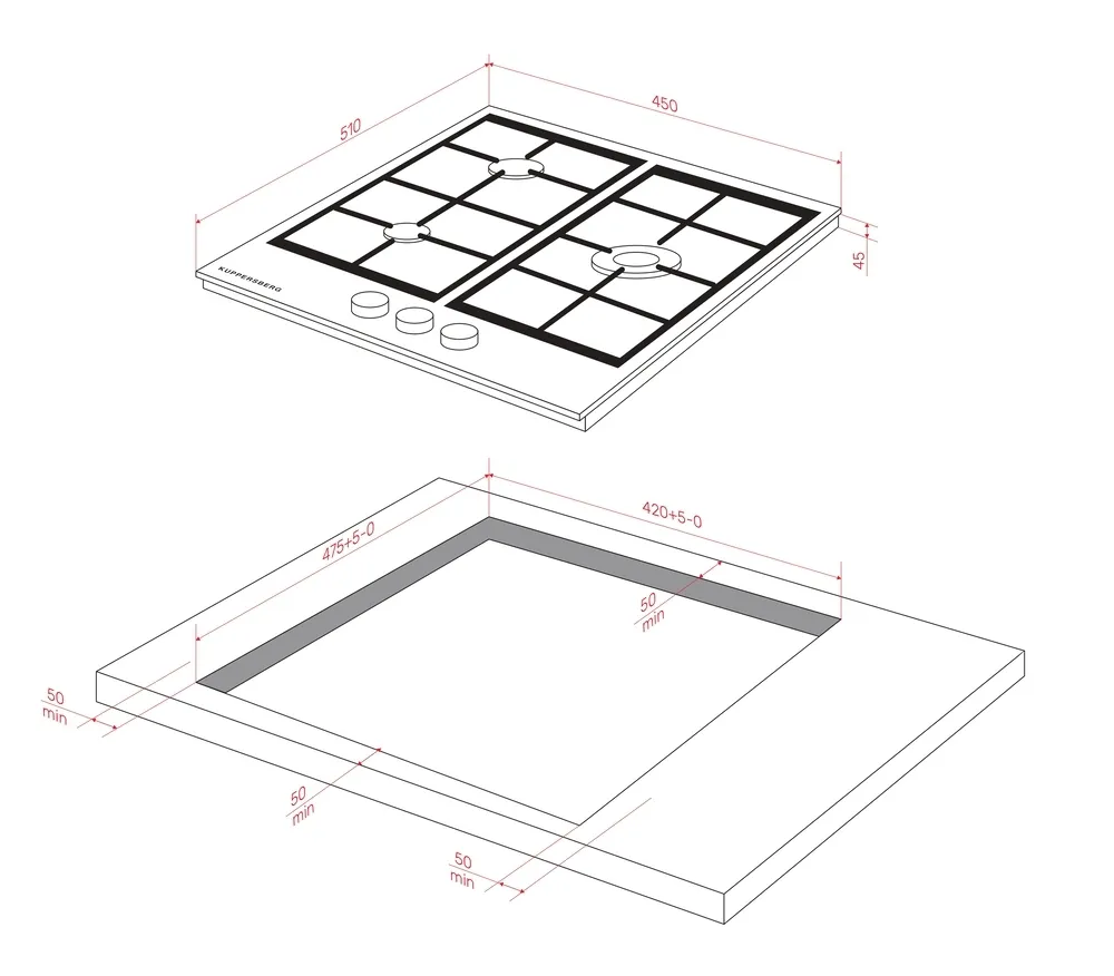 Детальное фото товара: Kuppersberg FS 46 X газовая поверхность