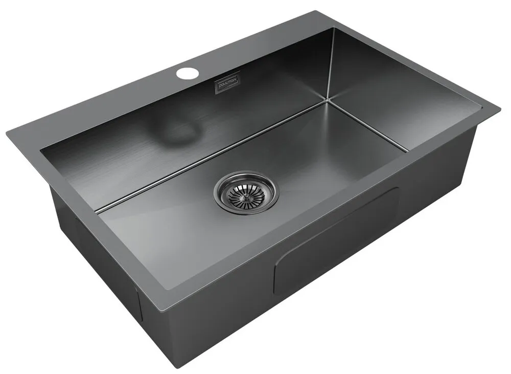 Детальное фото товара: Paulmark KRONER 75, мойка, нержавеющая сталь, вороненая сталь 
