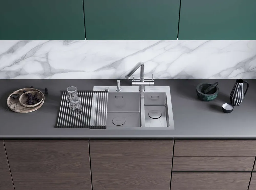 Детальное фото товара: Omoikiri Akisame 60-2-IN-L, мойка, нержавеющая сталь 