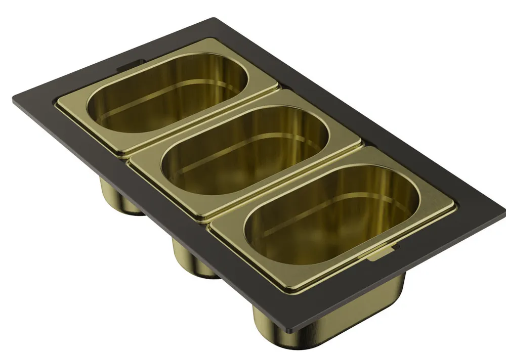 Детальное фото товара: Omoikiri DC-04-3-LG, контейнер, нержавеющая сталь/светлое золото