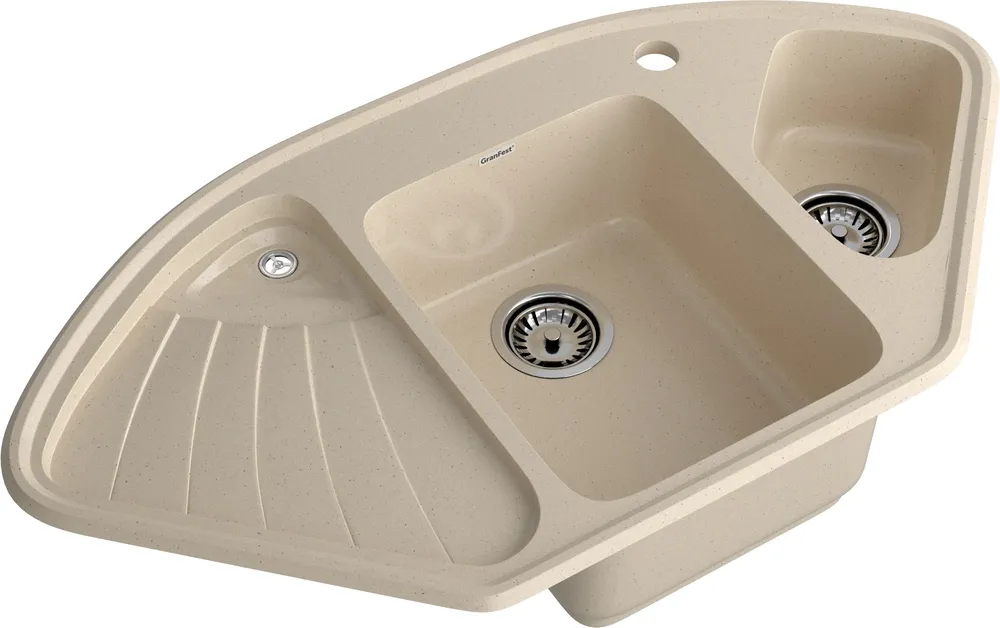 Детальное фото товара: GranFest CORNER GF-C-1040 E, мойка, мрамор, кашемир