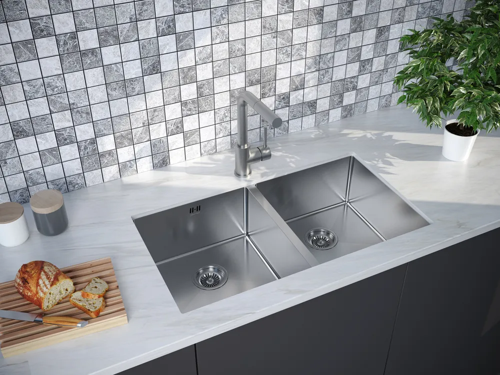 Детальное фото товара: Paulmark GERBERG 78/2 UNI, мойка, нержавеющая сталь брашированная